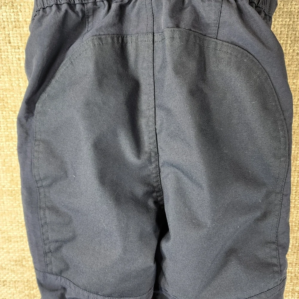 Lands' End Squall Snow Pants Bibs Youth 5 Navy Blue Reinforced Iron Knees & Seat